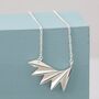 Sterling Silver Geometric Fan Necklace, thumbnail 3 of 10