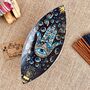 Enamelled Incense Burner Bowl Hamsa Hand Design, thumbnail 1 of 6