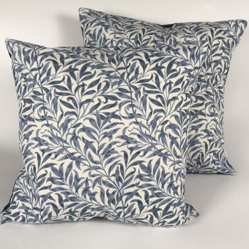 William Morris Willow Bough Cushion Cover Blue, 3 of 4
