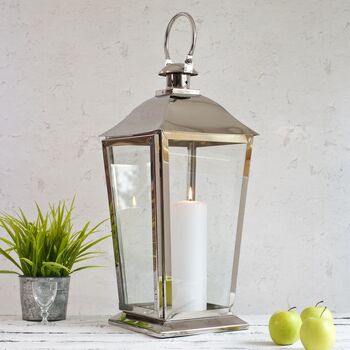 Silver Stainless Steel Candle Lantern, 3 of 8