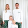 Family Christmas Personalised Snowflake Pyjamas In Red And Green, thumbnail 1 of 10