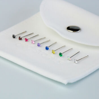 Sterling Silver Tiny Colourful Crystal Stud Earrings, 4 of 5