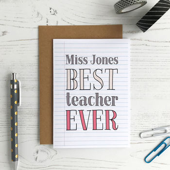 Best Teacher Ever Personalised Card By Cloud 9 Design ...