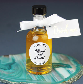 Personalised Whisky Wedding Favours With Gold Tags, 5 of 5