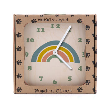 Childrens Wooden Rainbow Clock, 3 of 4