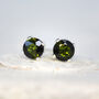 Dark Green Tourmaline Stud Earrings Silver Or Gold, thumbnail 2 of 12