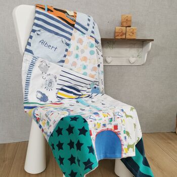 Baby Clothes Blanket, Memory Blanket Made From Baby Clothes, Keepsake Baby Blanket, 8 of 12