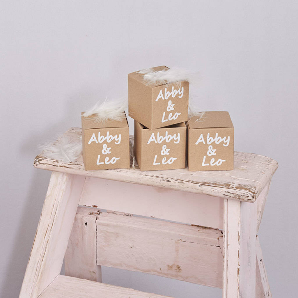 Personalised Wedding Favour Boxes And Name Places By Pink