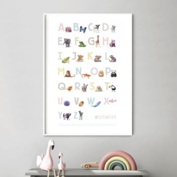 Personalised Illustrated Animals Alphabet Nursery Print, 12 of 12
