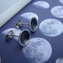 Full Moon Sterling Silver Stud Earrings, thumbnail 2 of 4