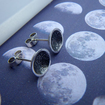 Full Moon Sterling Silver Stud Earrings, 2 of 4