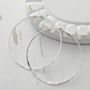 Large Round Sterling Silver Hammered Hoop Earrings, thumbnail 3 of 7