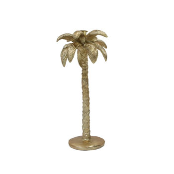 Antique Gold Palm Tree Candle Holder, 2 of 4