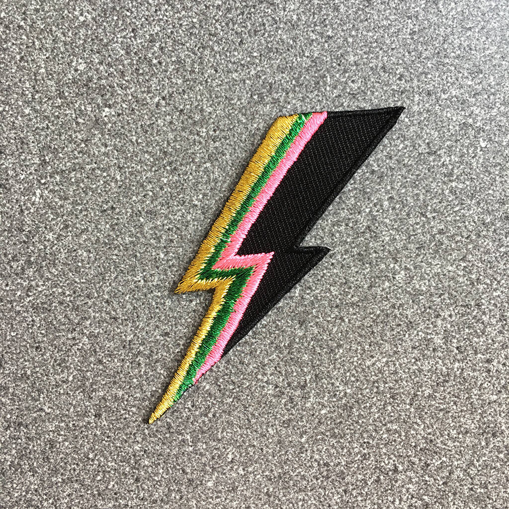 Sparkly Bolt Embroidered Iron On Patch, 1 of 4