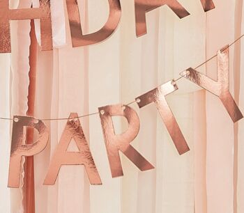 Rose Gold Personalised Birthday Banner, 2 of 3