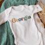 Personalised Multi Coloured Baby Name Outfit, thumbnail 5 of 5