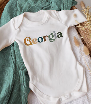 Personalised Multi Coloured Baby Name Outfit, 5 of 5