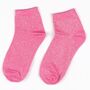 Women's Cotton Glitter Anklet Trainer Socks Pink, thumbnail 1 of 4