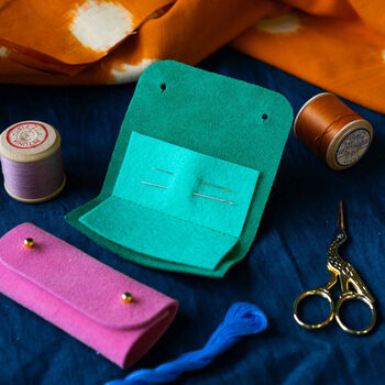 Suede Sewing Needle Case, 2 of 12