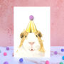 Guinea Pig Pompom Birthday Card, thumbnail 1 of 3