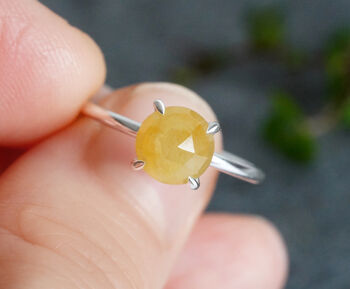 Natural Yellow Sapphire Ring In Sterling Silver, 3 of 4