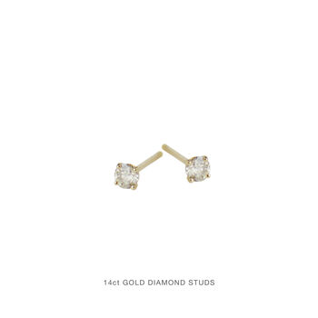 14ct Gold And Diamond Single Stud Earrings, 8 of 11