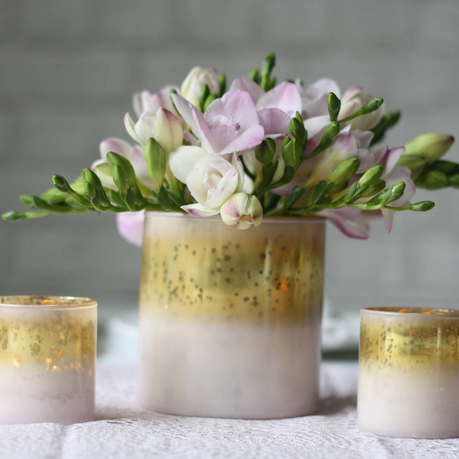 pink and gold ombre vase / votive by the wedding of my dreams