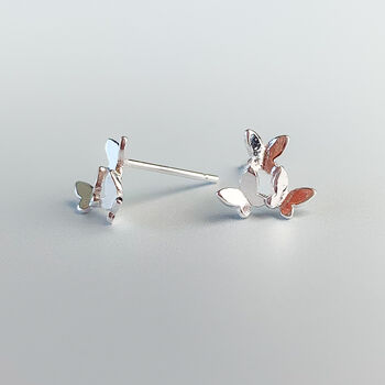 Sterling Silver Butterfly Cluster Stud Earrings, 2 of 6