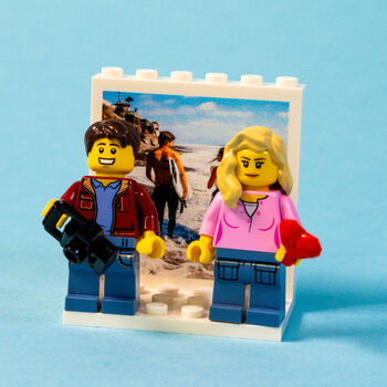 Personalised Lego® Brick Custom Minifig And Display: Photo Gift Keepsake, 2 of 11