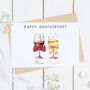 Personalised Anniversary Wine Glasses Card, thumbnail 1 of 2
