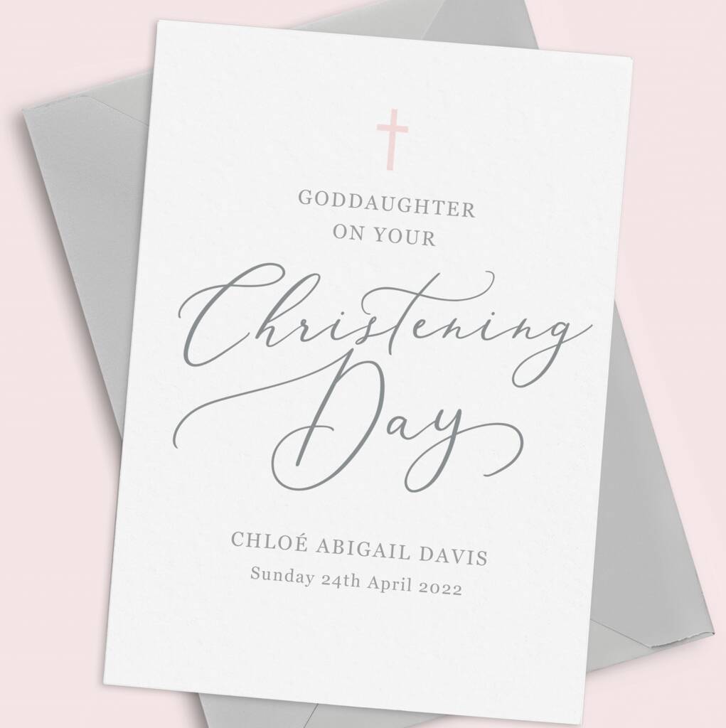 Cross Goddaughter Christening Day Card