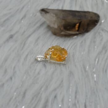 Raw Citrine Pendant On Sterling Silver Chain Neckace, 8 of 8
