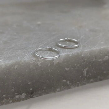 Sterling Silver Micro Hoop Earrings, 6 of 9