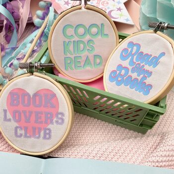Mini Embroidery Hoop Shelf Decor For Readers, 4 of 10