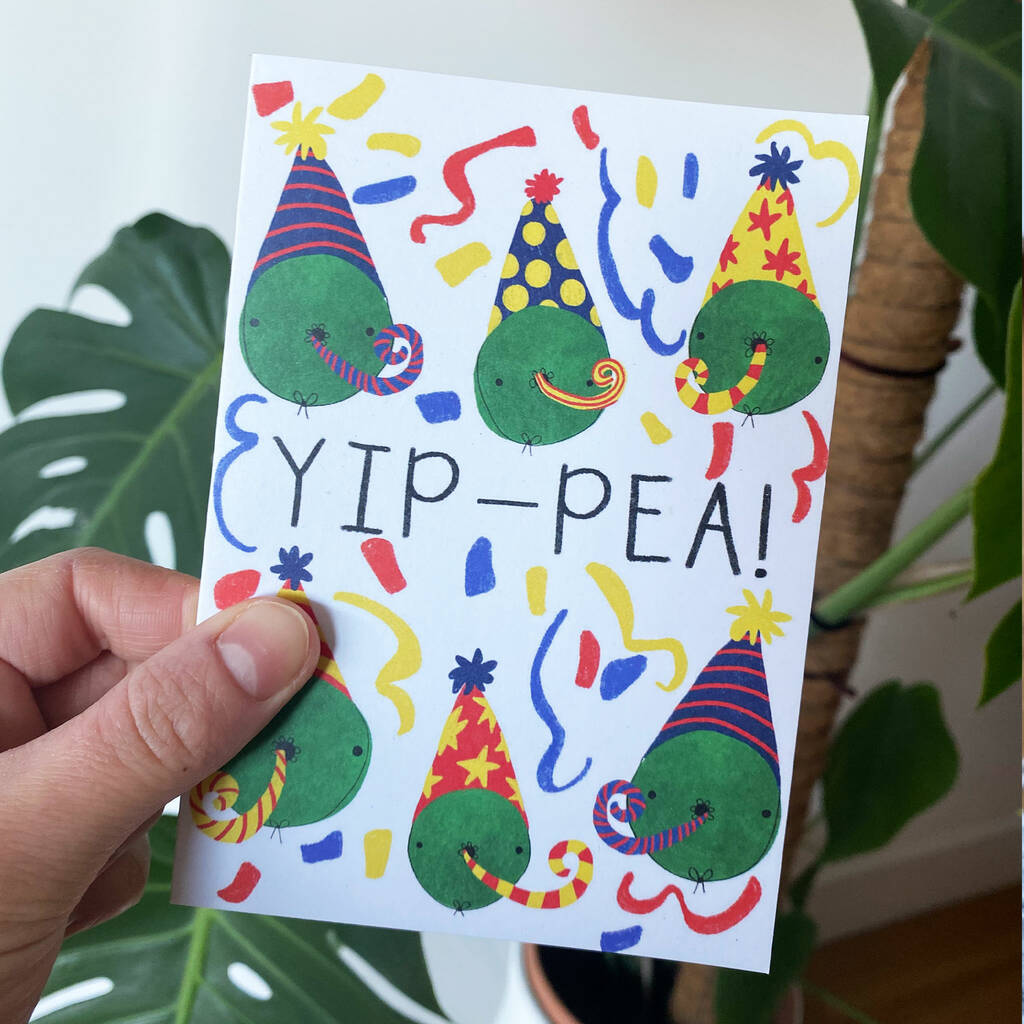 'Yip Pea' Congratulations Card, 1 of 5