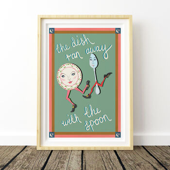 The Dish Ran Away With The Spoon Vintage Nursery Print, 4 of 12