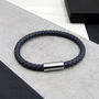 Men's Thick Woven Leather Bracelet, thumbnail 8 of 11