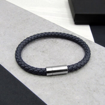 Men's Thick Woven Leather Bracelet, 8 of 11
