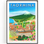 Taormina, Sicily Illustrated Travel Print, thumbnail 1 of 3