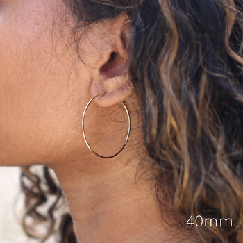 Nine Ct Gold Hoop Earrings 11 40mm, 5 of 6