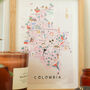 Colombia Inky Illustrated Map, thumbnail 1 of 5