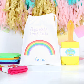 Let's Paint A Rainbow Socks And Personalised Bag, 2 of 3