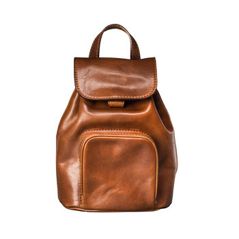 Classic Small Luxury Leather Backpack. 'The Popolo', 4 of 11