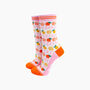 Oranges And Lemons Bamboo Socks In White, thumbnail 1 of 4
