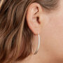 Brushed Silver Hairpin Threader Earring, thumbnail 4 of 5