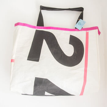 Blooper Large Upcycled Sailcloth Beach Bag, 2 of 5