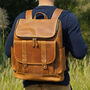 Top Zip Open Genuine Leather Backpack, thumbnail 1 of 9