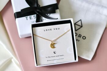Love You To The Moon And Back Necklace Gold Filled, 5 of 6