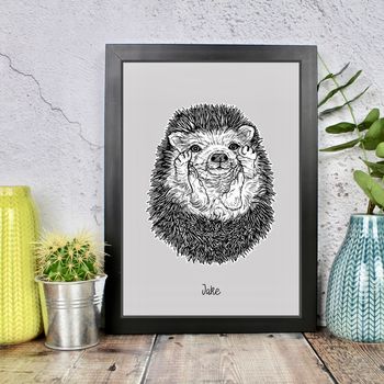Personalised Hedgehog Print, 2 of 10