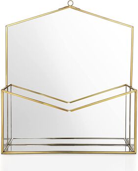 Gold Glass Wall Mounted Hanging Makeup Mirror, 2 of 7